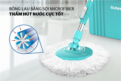 Combo Bộ lau nhà xoay 360 độ Sunhouse KS-CL350PB + 1 bông lau