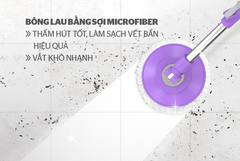 Bộ lau nhà xoay 360 độ Sunhouse KS-CL330CP - Tím