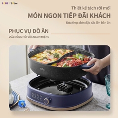 Nồi lẩu điện 2 ngăn đa năng Bear SB-NL60U (xanh)