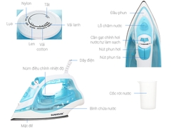 Bàn ủi hơi nước Sunhouse SHD2065 màu xanh