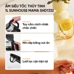 Bình đun siêu tốc thủy tinh Sunhouse Mama 1 lít SHD1332