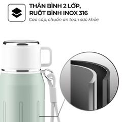 Bình giữ nhiệt Dual Sip Sunhouse 750ml KS-TU750DG
