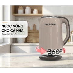 Bình siêu tốc inox 2 lớp Sunhouse 1.7 lít SHD1359