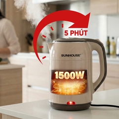 Bình siêu tốc inox 2 lớp Sunhouse 1.7 lít SHD1359