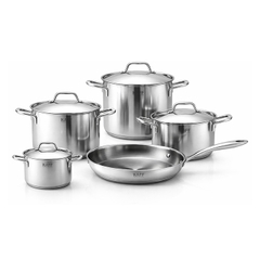Bộ nồi chảo inox 304 5 đáy Kaff KF-STG005304