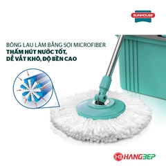 Bộ lau nhà xoay 360 độ Sunhouse Happy Time KH-CL330S - Tặng thêm 1 bông lau