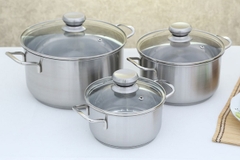 Bộ 3 nồi inox 3 đáy Fivestar 16-20-24 cm FS06CG