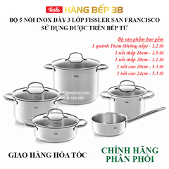 Bộ nồi inox 3 đáy Fissler San Francisco - 5 món