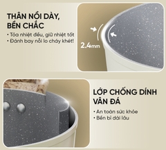 Bộ nồi nhôm chống dính SHG7979MA sử dụng bếp từ