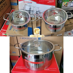 Bộ 3 nồi Inox 5 đáy Sunhouse SH784