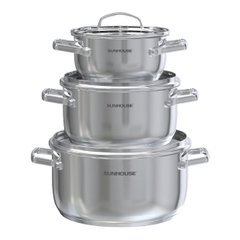 Bộ nồi inox 304 Sunhouse Healthy SHG605