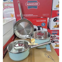 Bộ nồi chảo inox 304 Sunhouse SHG608
