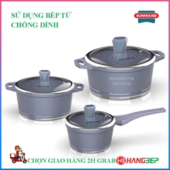Bộ nồi quánh vân đá đáy từ Sunhouse SHG2003MMA