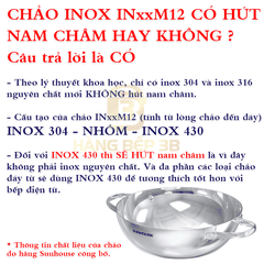 Chảo xào inox 2 quai Sunhouse Healthy 28cm IN28M12