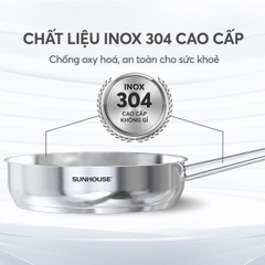 Chảo inox 304 Sunhouse Healthy 26cm IN26M9