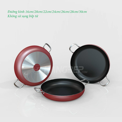 Chảo chiên chống dính 2 quai Sunhouse CT26R2 - Không sử dụng bếp từ