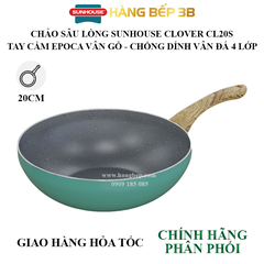 Chảo sâu lòng chống dính vân đá Sunhouse 20cm Clover CL20S