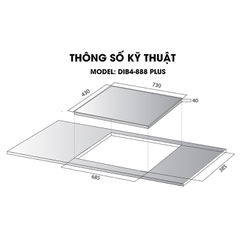 Bếp đôi điện từ Kocher DIB4-888 PLUS nhập khẩu Đức