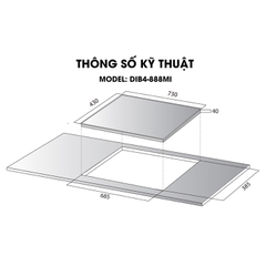 Bếp đôi điện từ Kocher DIB4-888W