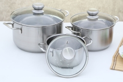 Bộ 3 nồi inox 3 đáy Fivestar 16-20-24 cm FS06CG