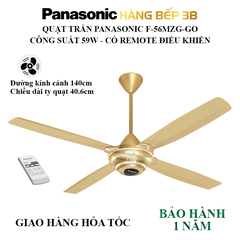 Quạt trần 4 cánh Panasonic F-56MZG-GO (remote)