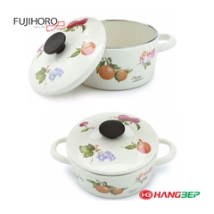 Nồi tráng men hoa văn trái cây Fujihoro 18cm FRV-18W - Sử dụng bếp từ