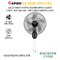 Quạt treo tường Rapido RWF-16AWM