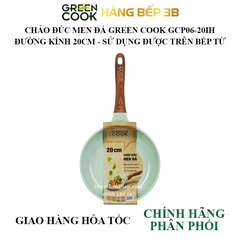 Chảo đúc men đá xanh ngọc Green Cook 20cm GCP06-20IH