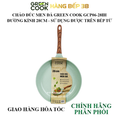 Chảo đúc men đá xanh ngọc Green Cook 28cm GCP06-28IH
