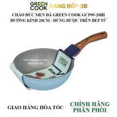 Chảo đúc men đá xanh Sapphire Green Cook 20cm GCP09-20IH