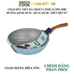 Chảo đúc men đá xanh Sapphire Green Cook 30cm GCP09-30IH
