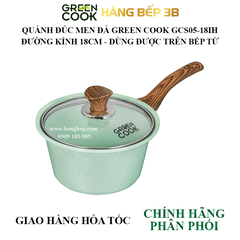 Quánh đúc men đá xanh ngọc Green Cook 18cm GCS05-18IH