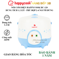 Nồi cơm điện Happycook 1.2 lít HC-120 (xanh)