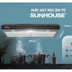 Máy hút mùi kính thẳng Sunhouse SHB72041