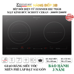 Bếp đôi điện từ Inverter Zemmer IHZ-752GB - Made in Germany