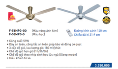 Quạt trần 4 cánh Panasonic F-56MPG-S (remote)