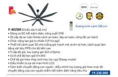 Quạt trần sensor 8 cánh Panasonic F-80ZBR (remote)