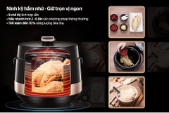 Nồi áp suất điện Sunhouse Mama 5 lít SHD1586B - Hai lồng nồi