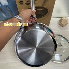 Chảo inox liền đáy Hybrid Sunhouse Healthy 26cm IN26M8VK (có nắp)