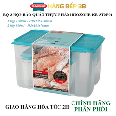 Bộ 3 hộp bảo quản thực phẩm Sunhouse Biozone KB-ST3P01