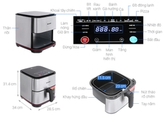 Nồi chiên không dầu Sharp KF-AF70EV-ST - 7 lít