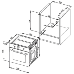 Lò nướng âm tủ Kocher 68 lít KOEU-68S08F