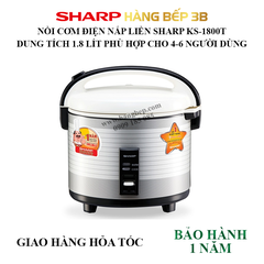 Nồi cơm điện 1.8 lít Sharp KS-1800T chống dính
