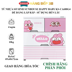 Tủ nhựa sơ sinh 4 ngăn Happy Baby Sunhouse KS-CA688G4