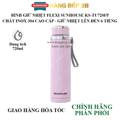 Bình giữ nhiệt inox 304 Sunhouse 720ml KS-TU720FP (màu hồng)