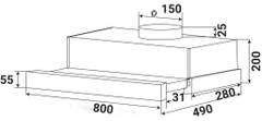 Máy hút mùi âm tủ Kaff KF-TL800ST