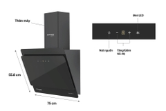 Máy hút mùi cao cấp kính vát Sunhouse Mama MMB6818-70