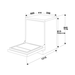Máy rửa chén độc lập Kaff KF-BHMI815Y 17 bộ