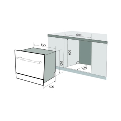 Máy rửa chén bán âm Kaff  KF-BIV810S
