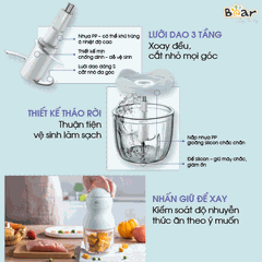 Máy xay ăm dặm 0.3 lít GR-B03V2 (3 lưỡi dao)